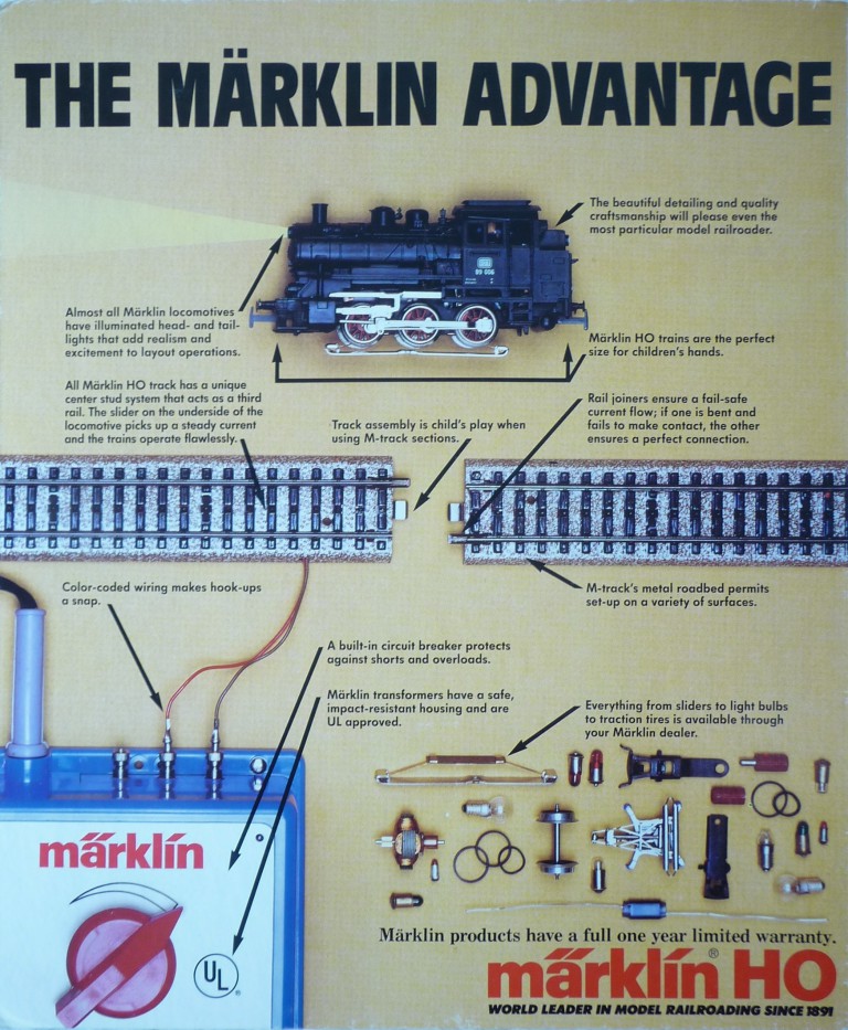 Märklin Werbeschild englisch "The Märklin Advantage"